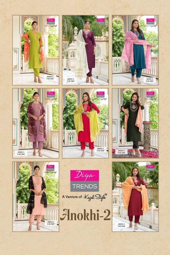 Anokhi Vol 2 By Diya Trends Embroidery Kurti With Bottom Dupatta Wholesale Price in Surat
